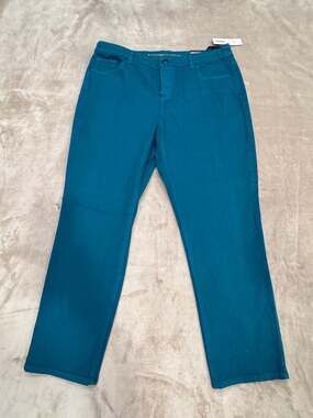 Chico's So Slimming Girlfriend Ankle Pants Teal Size 2.5P Petite